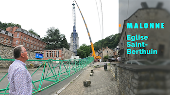 Eglise Saint Berthuin de Malonne : un chantier spectaculaire